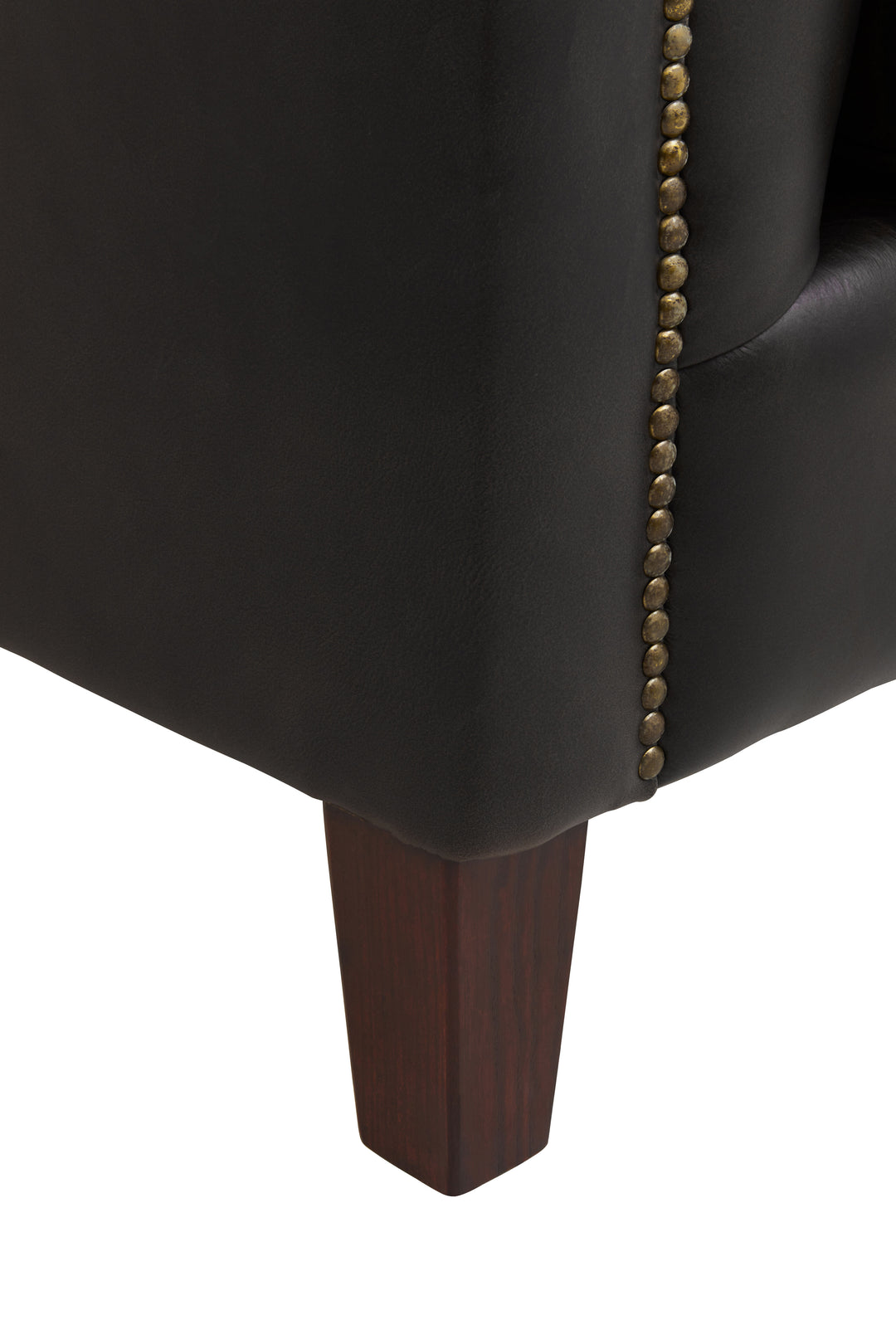 Phoenix Three Seater Antique Ebony Leather Sofa