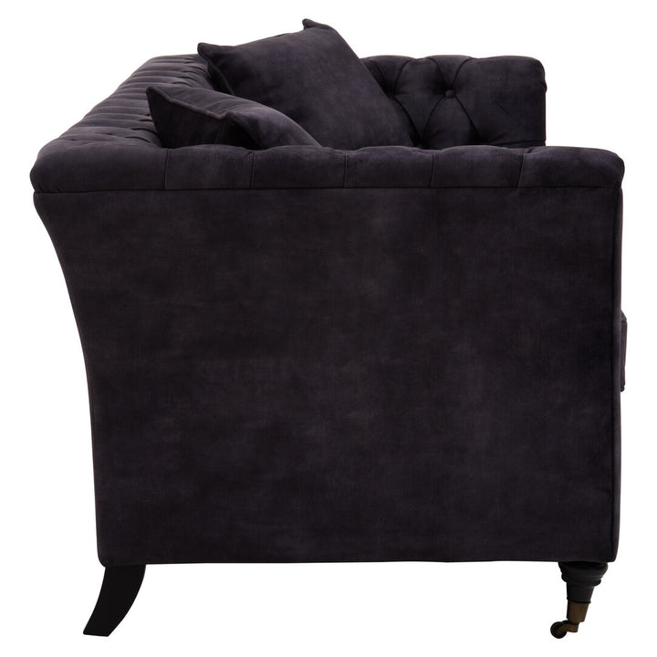 Robin Three Seat Grey Velvet Sofa