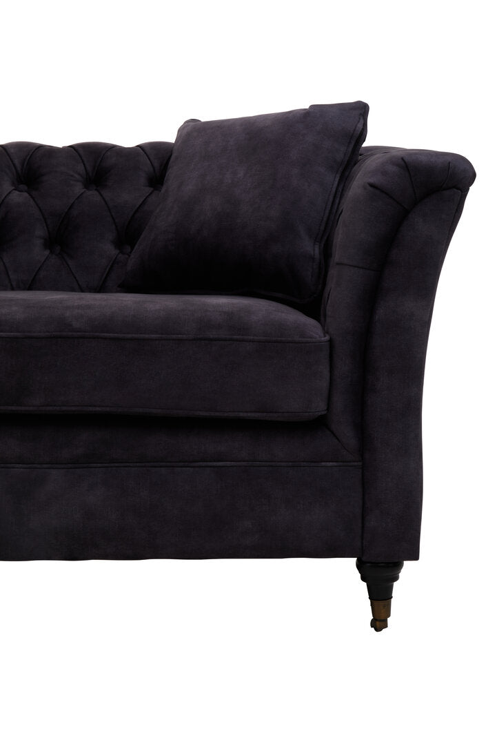 Robin Three Seat Grey Velvet Sofa