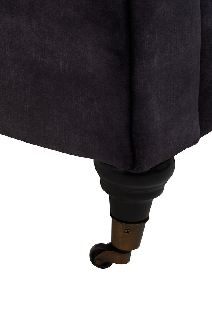 Robin Three Seat Grey Velvet Sofa