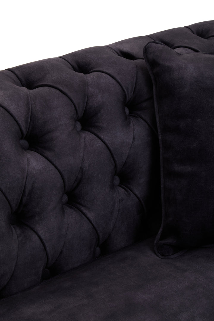Robin Three Seat Grey Velvet Sofa