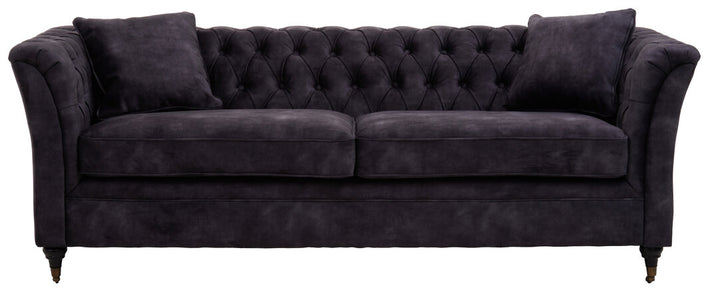 Robin Three Seat Grey Velvet Sofa