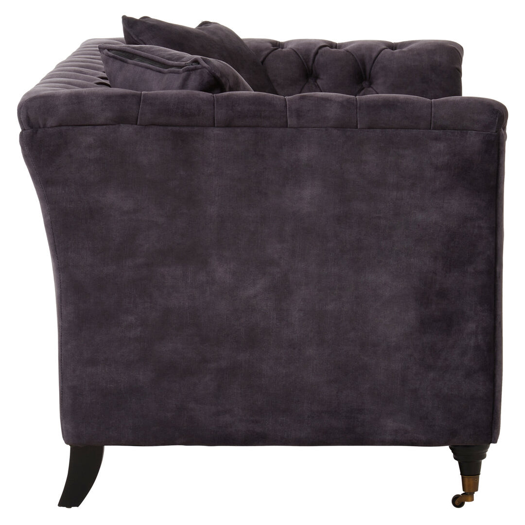 Robin Two Seat Grey Velvet Sofa