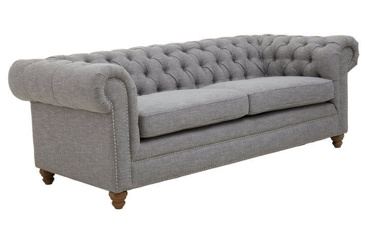 Dove Three Seat Grey Linen Sofa