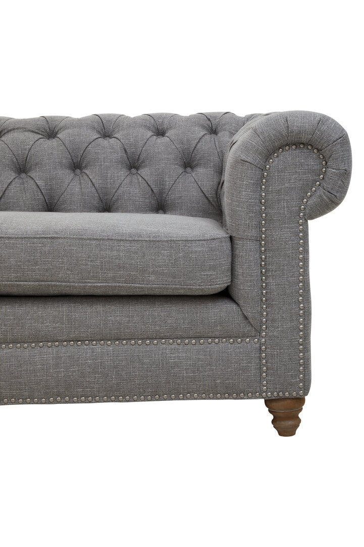 Dove Three Seat Grey Linen Sofa