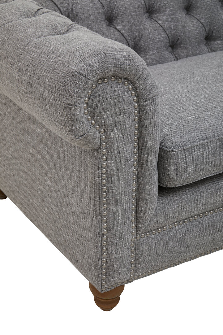 Dove Three Seat Grey Linen Sofa