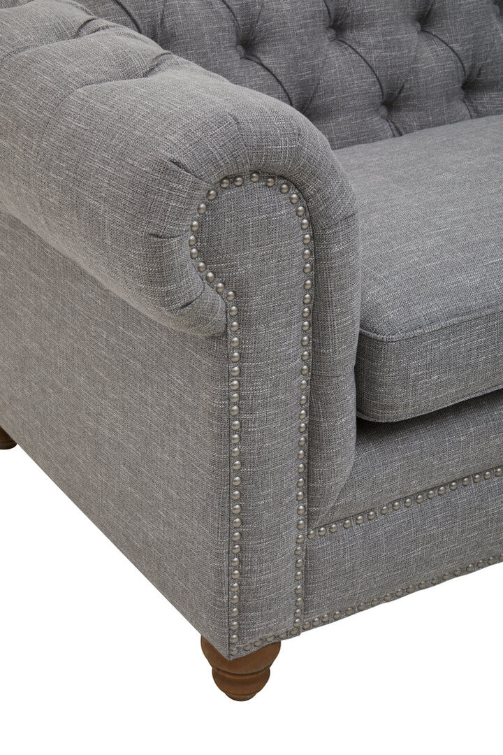 Dove Three Seat Grey Linen Sofa