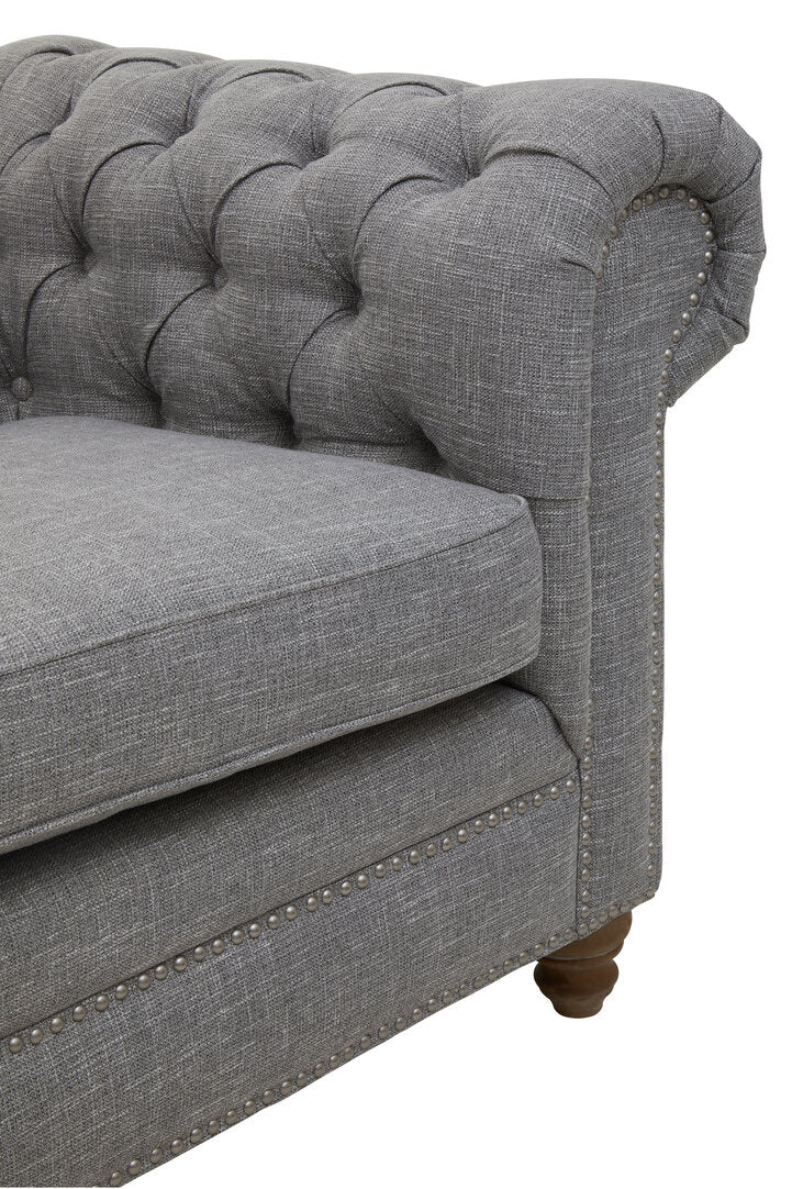 Dove Three Seat Grey Linen Sofa