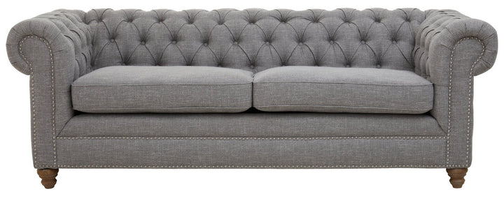 Dove Three Seat Grey Linen Sofa
