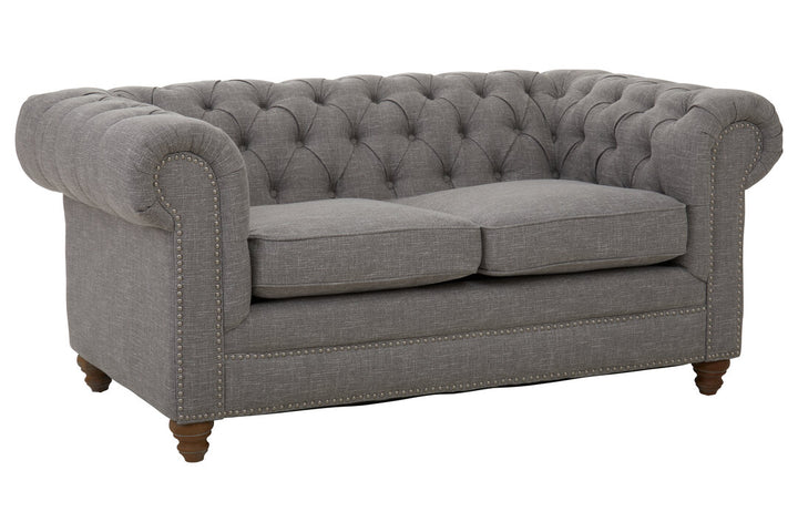 Dove Two Seat Grey Linen Sofa