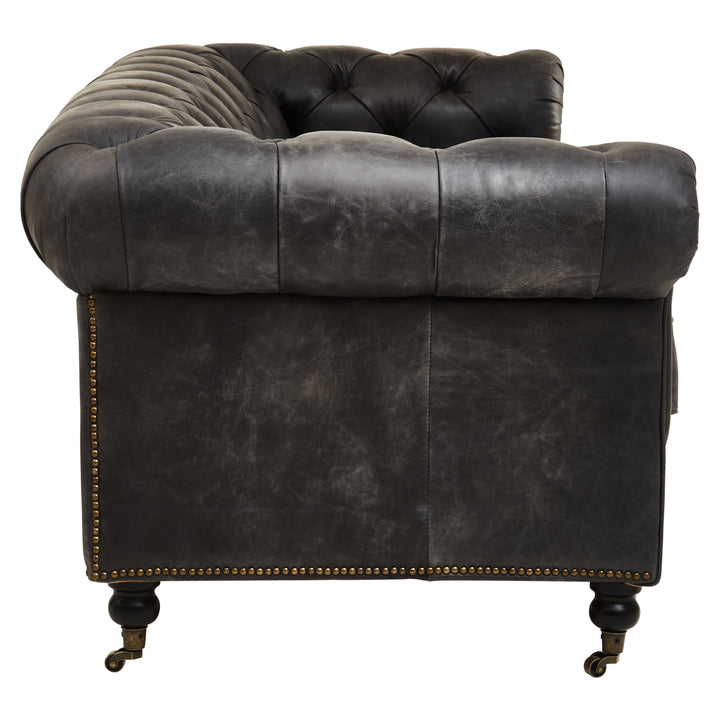 Falcon Ebony Leather Sofa