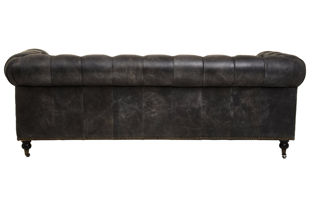 Falcon Ebony Leather Sofa