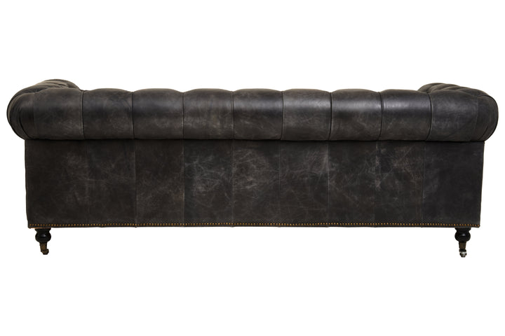 Falcon Ebony Leather Sofa