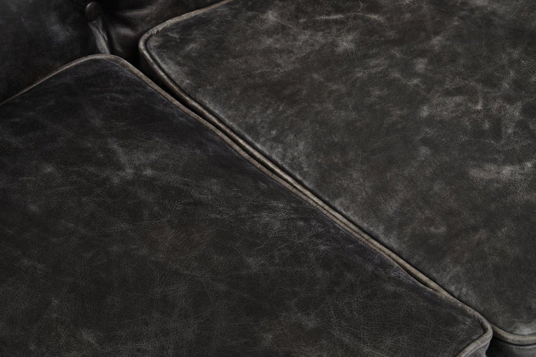 Falcon Ebony Leather Sofa