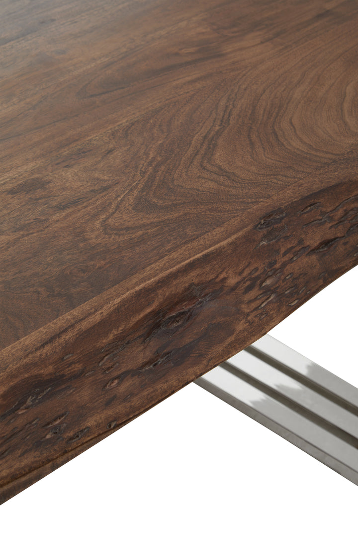 Oscar Natural And Silver Dining Table
