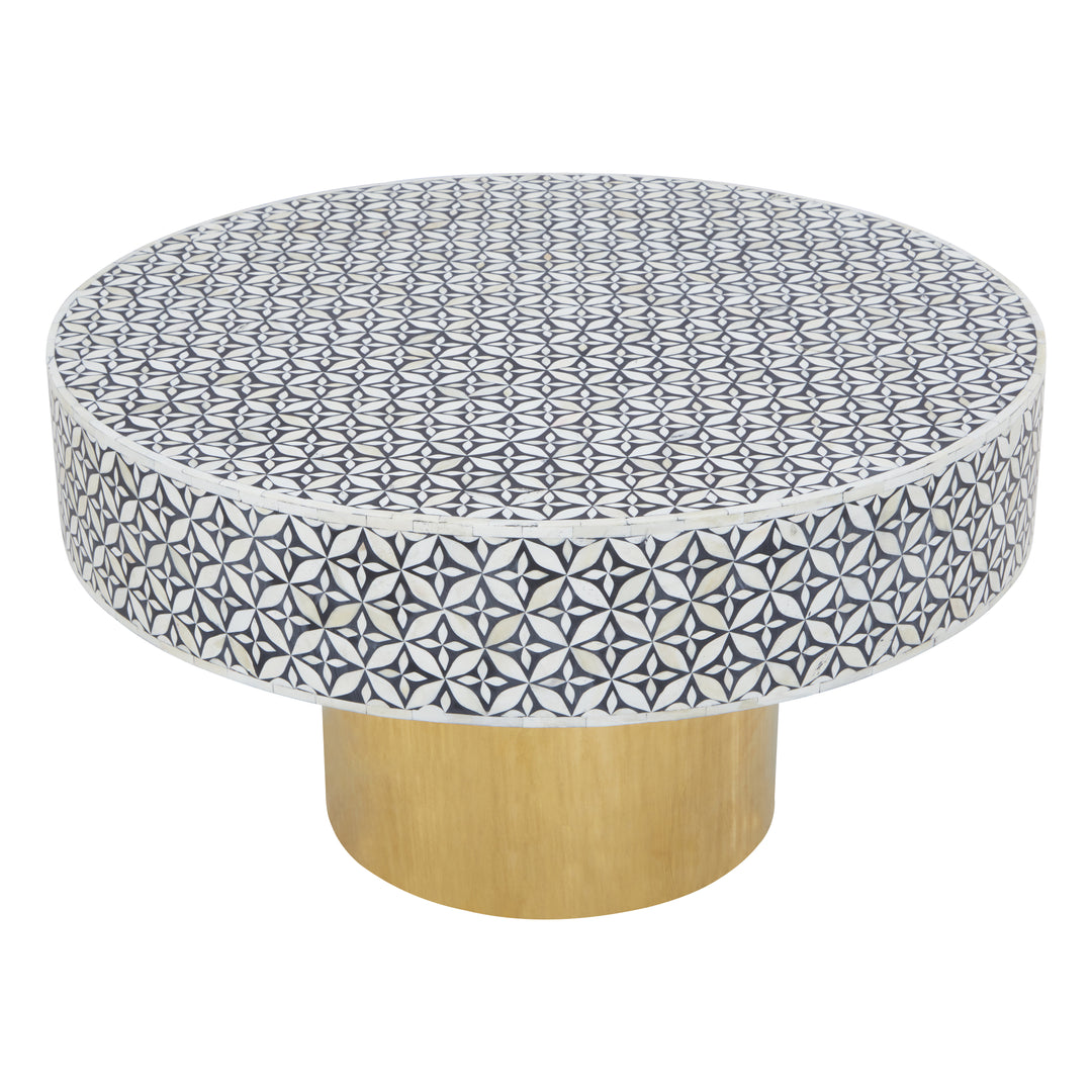 Jasper Round Coffee Table With Gold Base