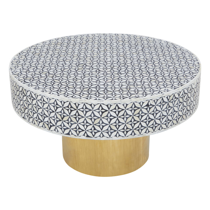 Jasper Round Coffee Table With Gold Base