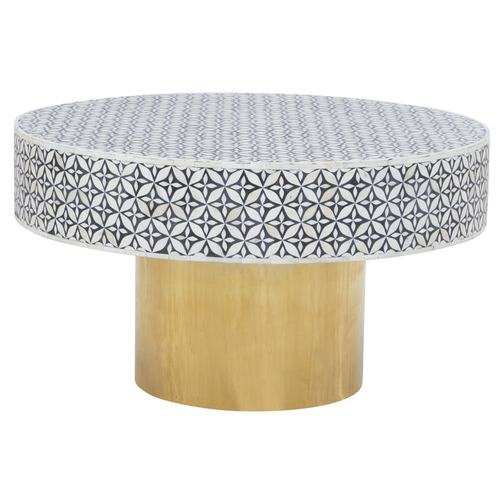 Jasper Round Coffee Table With Gold Base