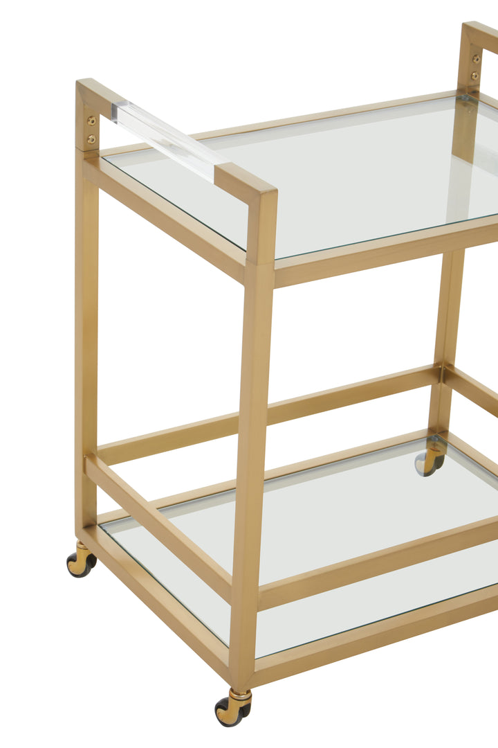 Pax Matte Gold Two Tier Butler Trolley