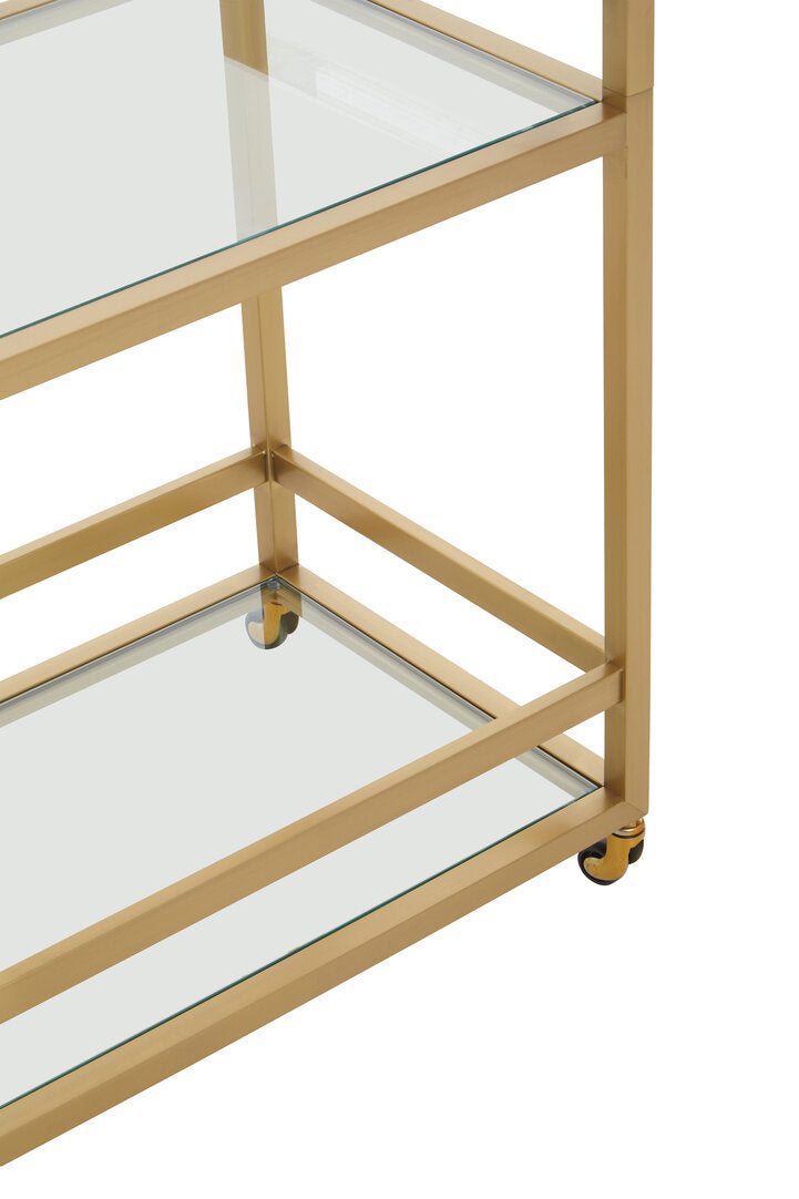 Pax Matte Gold Two Tier Butler Trolley