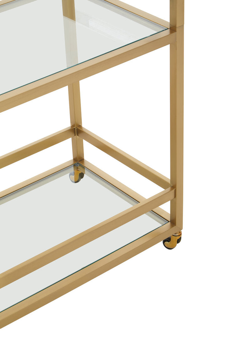 Pax Matte Gold Two Tier Butler Trolley