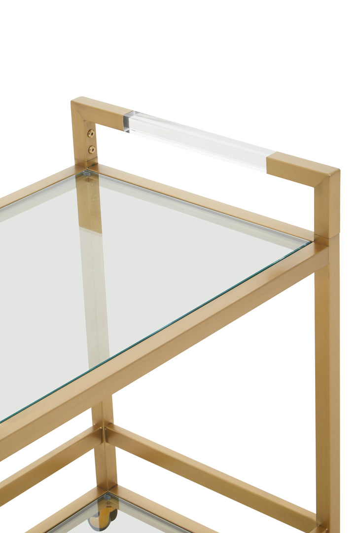 Pax Matte Gold Two Tier Butler Trolley