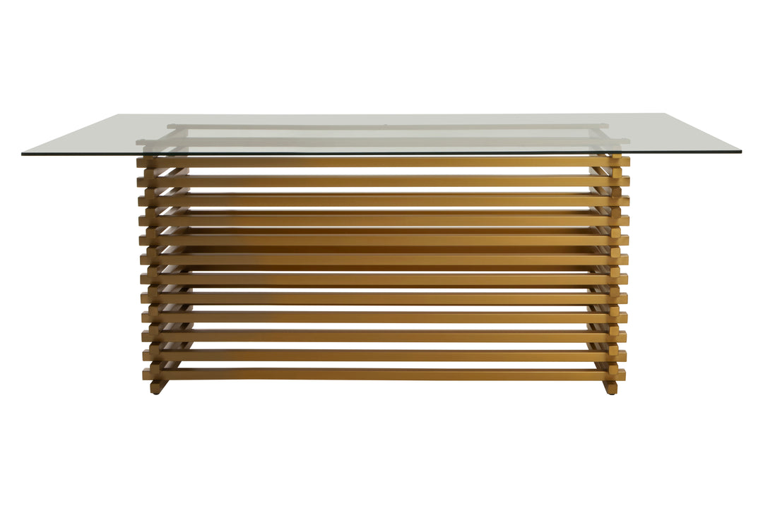 Pax Matte Gold Dining Table.