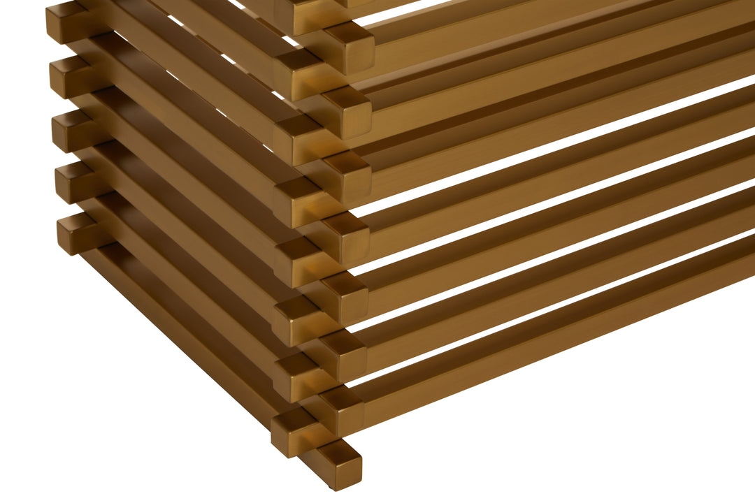 Pax Matte Gold Dining Table.