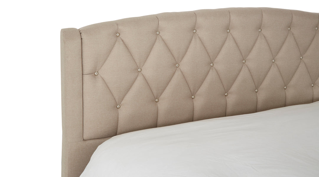Albatross Beige Velvet King Bed