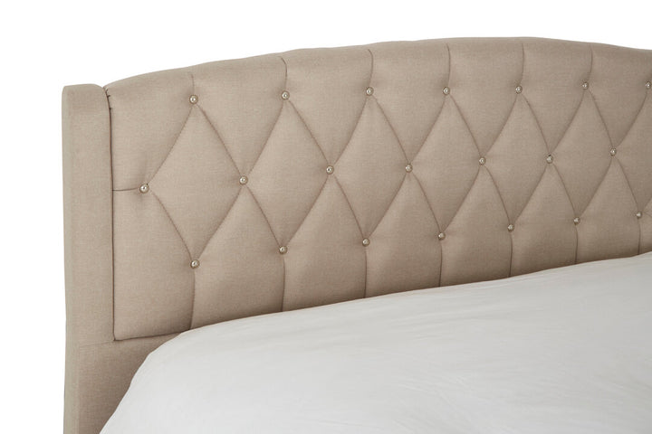 Albatross Beige Velvet King Bed