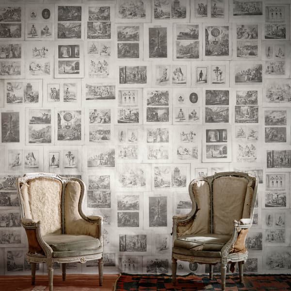 Parody, Wallpaper, Black/Light Neutral/White - Andrew Martin