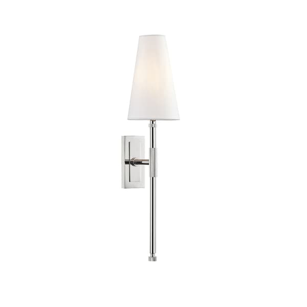 Bowery Tapered Wall Light Nickel, Wall Light, Polished Nickel - Andrew Martin