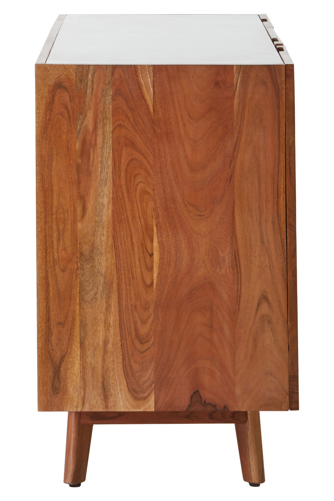 Flamingo 3 Door White Marble Side Board