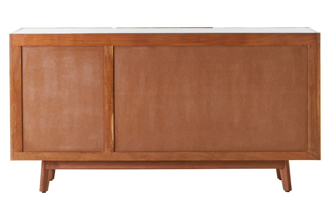 Flamingo 3 Door White Marble Side Board