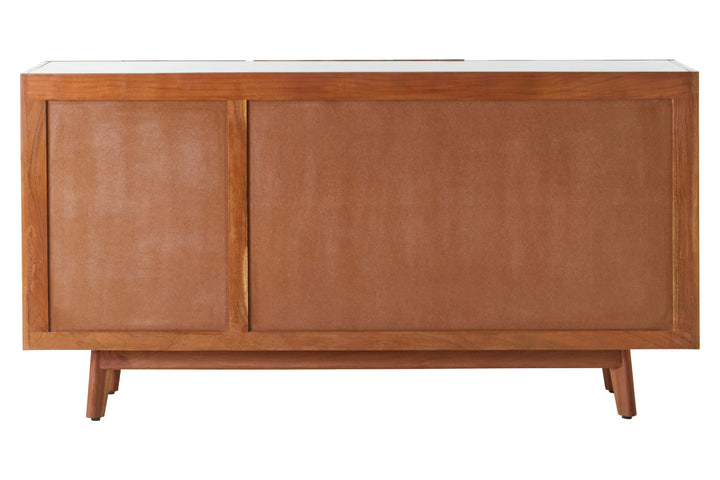 Flamingo 3 Door White Marble Side Board