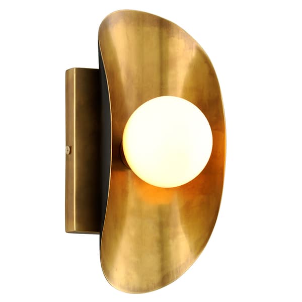 Hopper Single Wall Light, Wall Light, Black/Brass - Andrew Martin