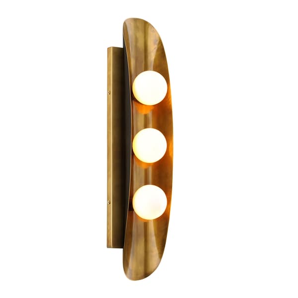 Hopper Treble Wall Light, Wall Light, Black/Brass - Andrew Martin