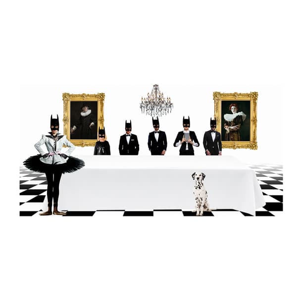 Waiting For Dinner, Plexiglass Artwork, 180cm x 75cm, Black/White - Andrew Martin