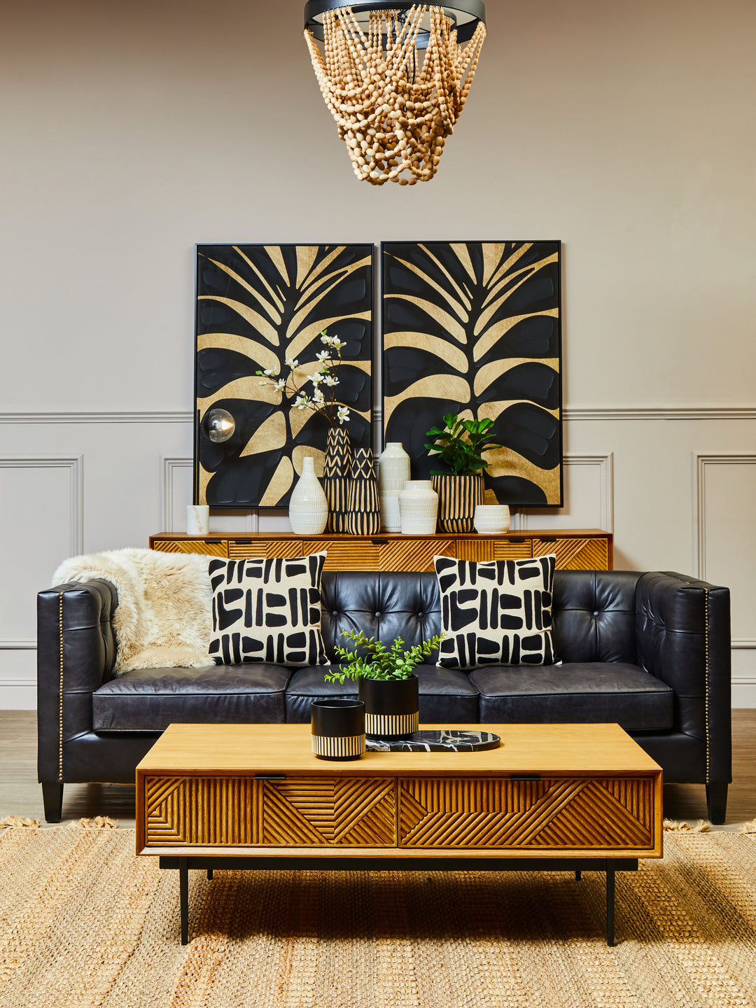 Phoenix Three Seater Antique Ebony Leather Sofa