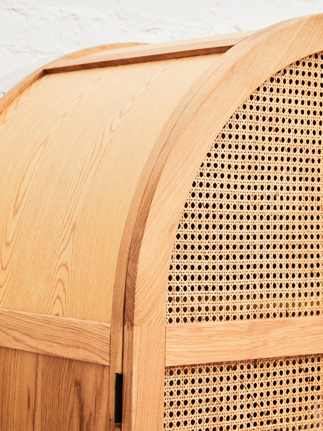 Pigeon 2 Door Natural Rattan And Oak Cabinet