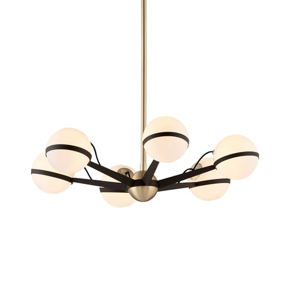 Ace Chandelier, Chandelier, Small, Black/Brass/White - Andrew Martin
