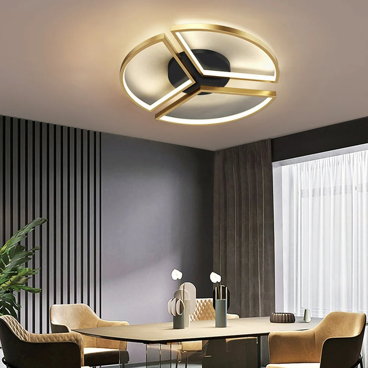 Geometric Semi Flush Mount LED Ceiling Light