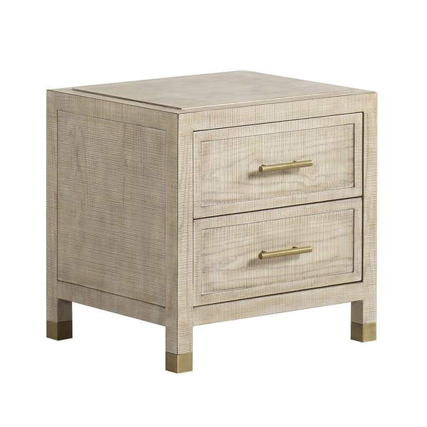 Raffles 2 Drawer Bedside Table Natural, Bedside Table - Andrew Martin