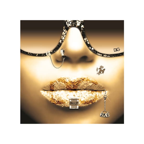 D+G Gold, Plexiglass Artwork, 100cm x 100cm - Andrew Martin