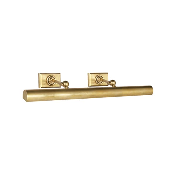 Cabinet Maker's Double Picture Light Brass, Picture Light, Small, Hand-Rubbed Antique Brass - Andrew Martin