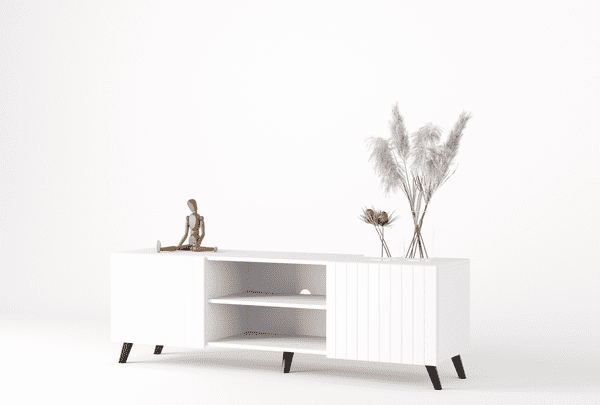 Tulip Matte White Large TV Cabinet