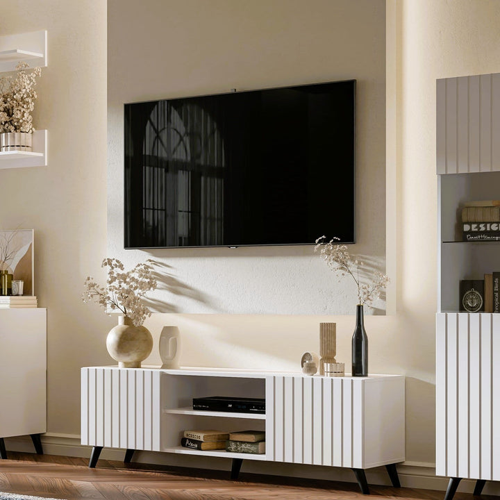Tulip Matte White Large TV Cabinet