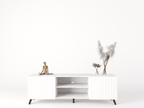 Tulip Matte White Large TV Cabinet