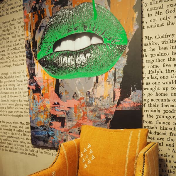Lip Green 100X150 - Metal, 100cm x 150cm - Andrew Martin