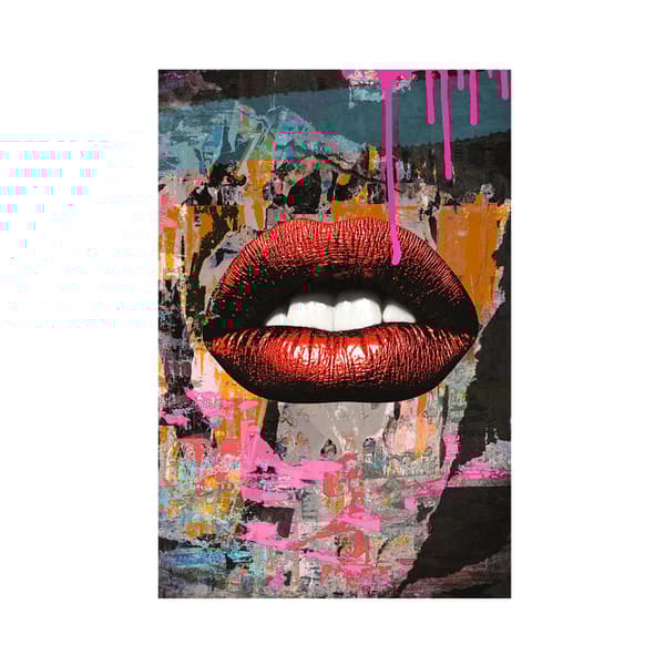 Lip Red, Metal Artwork, Red, 120cm x 180cm - Andrew Martin